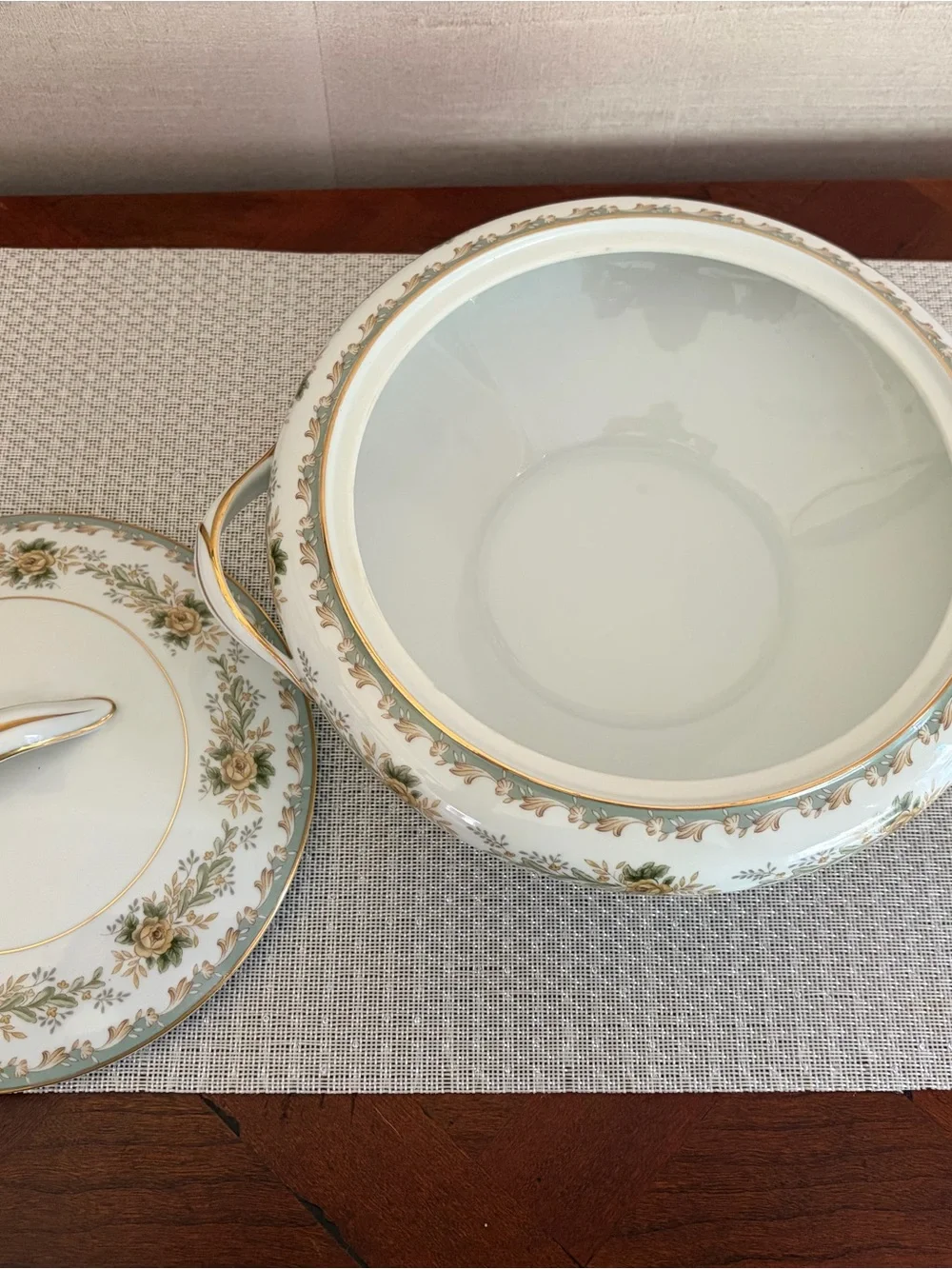 Noritake Brunswick Pattern Covered Serving Dish, Yellow Rose, lidded bowl